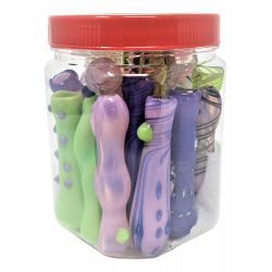 3" Assorted Slyme Color Chillums Hand Pipe 20ct Jar - [RKP20JAR]